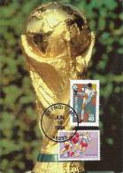 Fussball WM 1994 Erstes Spiel Der Gruppe A USA - Schweiz 18.6.84 Mit Pokalkarte - Covers & Documents