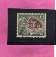 CYPRUS - CIPRUS - CIPRO GREAT BRITAIN 1955 QUEEN ELISABETH II COPPER PYRITES MINE - REGINA ELISABETTA MINIERA RAME USED - Chypre (...-1960)