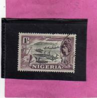 NIGERIA GREAT BRITAIN 1953 QUEEN ELISABETH II TIMBER - REGINA ELISABETTA LEGNAME USED - Nigeria (...-1960)