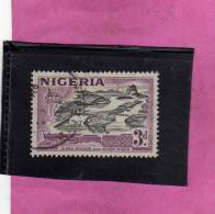 NIGERIA GREAT BRITAIN 1953 JERBA BRIDGE & RIVER NIGER - PONTE E FIUME USED - Nigeria (...-1960)