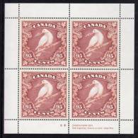 Canada MNH Scott #1814 Sheet Of 4 95c Dove Of Peace On Branch - Millenium - Volledige & Onvolledige Vellen