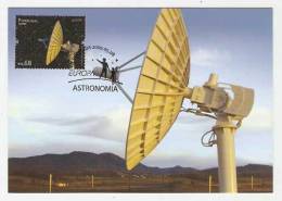 Portugal Açores Europa CEPT 2009 Astronomie Station Suivi Satellite ESA Carte Maximum Azores Astronomy Maxicard - Maximum Cards & Covers