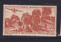 AFRIQUE EQUATORIALE FRANÇAISE N° 50 50F BRUN ROUGE PAYSAGE ET FAUNE NEUF SANS CHARNIÈRE - Altri & Non Classificati