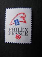 THEME VIGNETTES VIGNETTE PROVENANT DU TIMBRE FRANCE N°2461 ANNONCANT PHILEXFRANCE 89 - Briefmarkenmessen