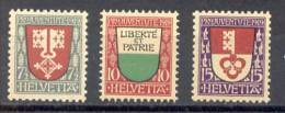 Suisse - 1919 - Zu N° 12 à 14 - Mi N° 149 à 151 - Yv N° 173 à 175 -  ** (MNH) - Neufs