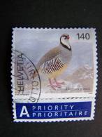 THEME ANIMAUX FAUNE OISEAUX PERDRIX SUISSE HELVETIE AVEC VIGNETTE PRIORITAIRE PRIORITARY - Rebhühner & Wachteln