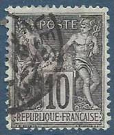 FRANCE Oblitéré Y&T N°103 Noir Sur Blanc - 1898-1900 Sage (Tipo III)