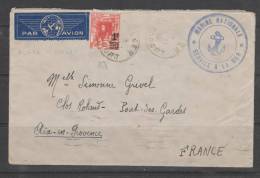 Lettre De 1940 Vers La France Cachet Marine Nationale Service à La Mer - Brieven En Documenten