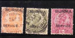 Burma 1926 Stamps Of India Used - Birmanie (...-1947)