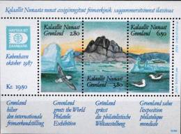 Greenland  1987 HAFNIA 1987 MiNr. 169-171 Block 1 MNH (**)  ( Lot Mappe ) - Unused Stamps