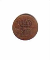 BELGIUM    50  CENTIMES  1953  (KM # 144) - 50 Cents