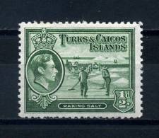 TURKS  AND  CAICOS  ISLANDS  1938   1/2d  Green    MH - Turks & Caicos (I. Turques Et Caïques)