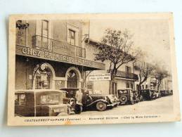 Carte Postale  Ancienne : CHATEAUNEUF-DU-PAPE : Restaurant Bellevue " Chez La Mère Germaine ", Tres Animé - Chateauneuf Du Pape