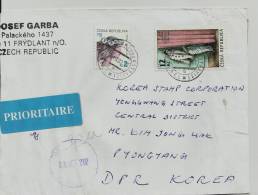 =Czech Republic 2002 Nach Korea  14,Kr - Cartas & Documentos