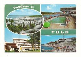 Cp, Croatie, Pula, Pogled Na Luku, Multi-Vues, Voyagée 1989 - Croatia