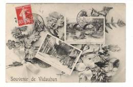 VAR  /  SOUVENIR DE VIDAUBAN  /  MULTIVUES ( RUE NATIONALE + PONT SUR L' ARGENS + Fleurs ) / Edit.  E. LE DELEY  ( ELD ) - Vidauban