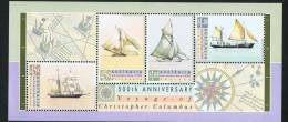 1992  Christopher Columbus  Sheet  MNH ** - Blokken & Velletjes