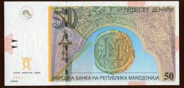 Makedonija ,Macedonia ,Mazedonien, Macedoine,50 Denari,P.15a, 2001,UNC,see Scan - Nordmazedonien