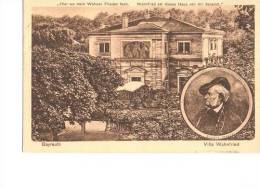 Litho Bayreuth Villa Wahnfreid Mit Richard Wagner Sw 13.2.1927 Nach Plauen - Bayreuth