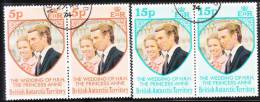 British Antarctic Territority BAT 1973 Princess Anne´s Wedding Omnibus Pair Used - Usati