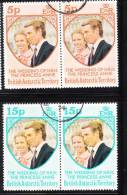 British Antarctic Territority BAT 1973 Princess Anne´s Wedding Omnibus Pair Used - Usati