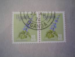 UGANDA - 1969 - COPPIA USATA - FIORI FLOWERS - COLEUS BARBATUS - 20 Cent. X 2 - Oeganda (1962-...)