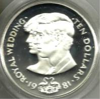 BAHAMAS $10 DIANA & C. WEDDING FRONT QEII HEAD BACK AG SILVER 1981 KM85 PROOF READ DESCRIPTION CAREFULLY !!! - Bahamas