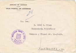 0482. Carta Certificada BARCELONA Años 70. Franquicia Caja Postal Ahorros - Briefe U. Dokumente