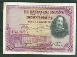 Billet De 50 Pesetas , Qualité  6/ 10 - Ai6801 - 50 Peseten