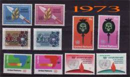 ONU ~ New York 1973 Année Compl.  N°  227 / 236  Neuf X X = 10 Valeurs - Unused Stamps