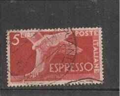 ITALIA REPUBBLICA ITALY REPUBLIC 1945 1952 DEMOCRATICA ESPRESSI SPECIAL DELIVERY ESPRESSO LIRE 5 USATO USED OBLITERE´ - Poste Exprèsse/pneumatique