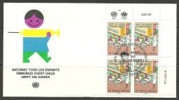 United Nations Wien 20.11.1987 FDC Naciones Unidas UN Official First Day Cover Impft Die Kinder! - Storia Postale