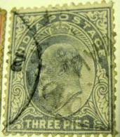 India 1902 King Edward VII 3p - Used - 1902-11 Koning Edward VII
