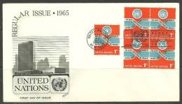 United Nations New York  20.09.1965 FDC Naciones Unidas UN Living In Peace Leben Im Frieden - Briefe U. Dokumente