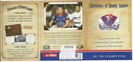 $5 Centenary Of Rugby League Knights 9 X 50  Cent Stamps Only One Removed  Peel & Stick Booklet  Complete Mint Unhinged - Booklets
