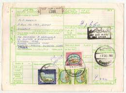 KUWAIT 1983  PARCEL CARD  With  4  STAMPS To India # 08473 - Koeweit