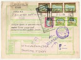 KUWAIT 1984  PARCEL CARD  With  6  STAMPS To India # 08452 - Koeweit