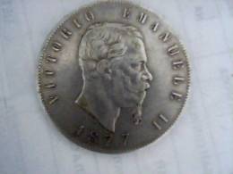 Vittorio Emanuele II 5 LIRE ARGENTO REGNO 1877 - 1861-1878 : Victor Emmanuel II.