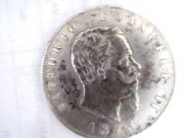 Vittorio Emanuele II 5 LIRE ARGENTO REGNO 1878 - 1861-1878 : Víctor Emmanuel II