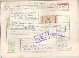 KUWAIT 1997  METER FRANK  PARCEL CARD  To India # 08560 - Koweït