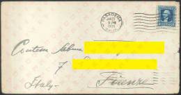 USA ENVELOPES - 5 C. SCOTT CATALOG # 378 - FROM: PASADENA / TO: FLORENCE (FIRENZE - ITALY) - JAN-27-1937 - Briefe U. Dokumente