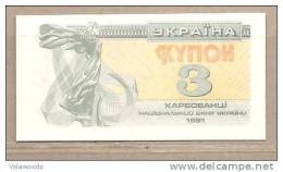 Ucraina - Banconota Non Circolata Da 3 Karbovanez - 1991 - Ucrania