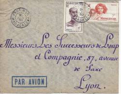 MADAGASCAR -1950 -  LETTRE DE ANDAINGO PAR AVION ,VIA TANANARIVE , POUR LYON  - TB  - - Briefe U. Dokumente