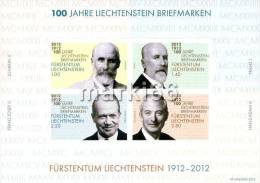 Liechtenstein - 2012 - Centenary Of Liechtenstein Stamps - Mint Imperforated Souvenir Sheet - Nuovi