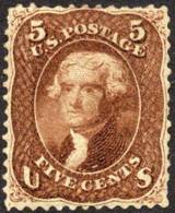 US #75 Mint 5c Jefferson From 1862 - Ungebraucht