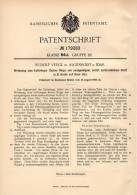 Original Patentschrift - R. Veeck In Algenrodt B. Idar , 1905 , Werkzeug Für Flache Ringe , Kork !!! - Antiek Gereedschap
