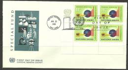 United Nations New York  25.01.1965 FDC Naciones Unidas UN Fonds Special Developpement - Briefe U. Dokumente