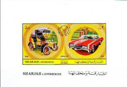 SHARJAH 1971. Cadillac Old Cars 2rm IMPERF.SHEETLET BULK:5    [non  Dentelé,Geschnitten,no Dentado,non Dentellato,oget - Sharjah