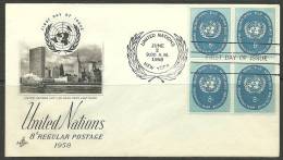 United Nations New York 02.06. 1958 FDC Naciones Unidas UN Regular Postage 8 C. - Covers & Documents