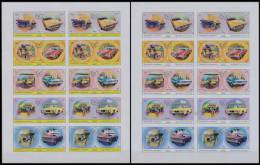 SHARJAH 1971.BULK:2x=40 Stamps Cars Serie II.IMPERF:SHEETS:2 (2x10=20 Stamps) [non  Dentelé,Geschnitten,no Dentado - Sharjah